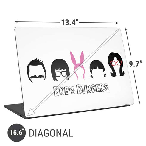 Bobs Burgers Silhouette Universal Laptop 16.6in (13.4 x 9.7in) Skin